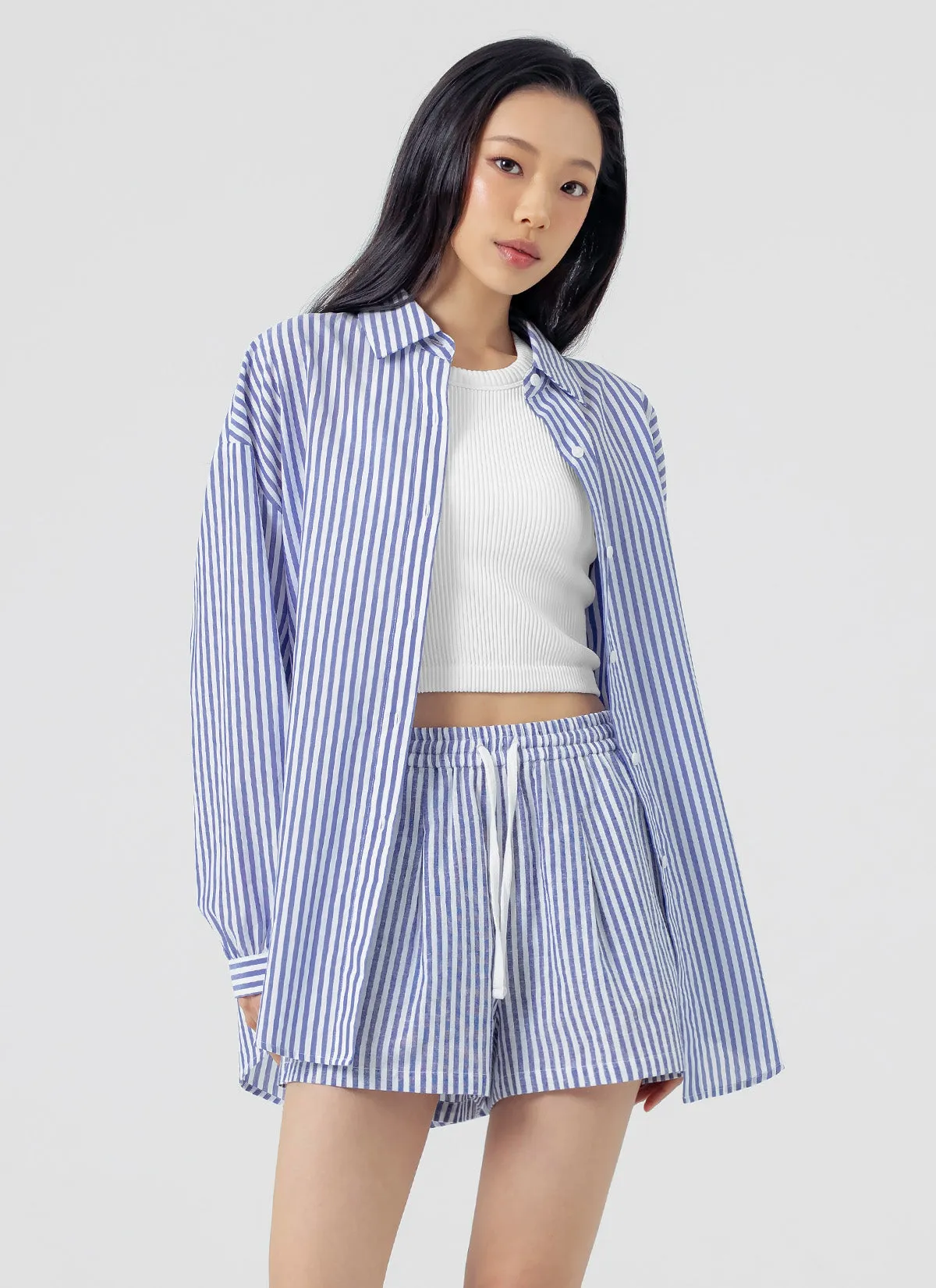 Soft Stripe Loose Fit Shirts