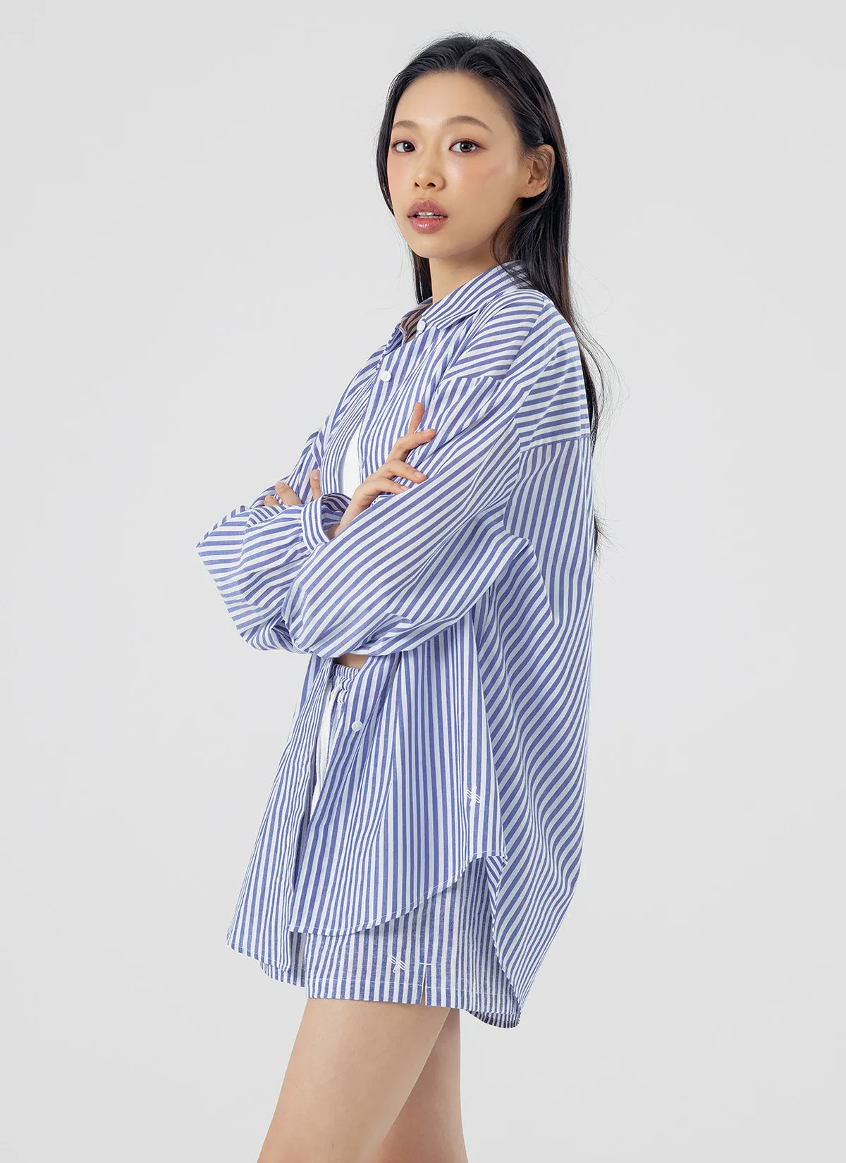 Soft Stripe Loose Fit Shirts