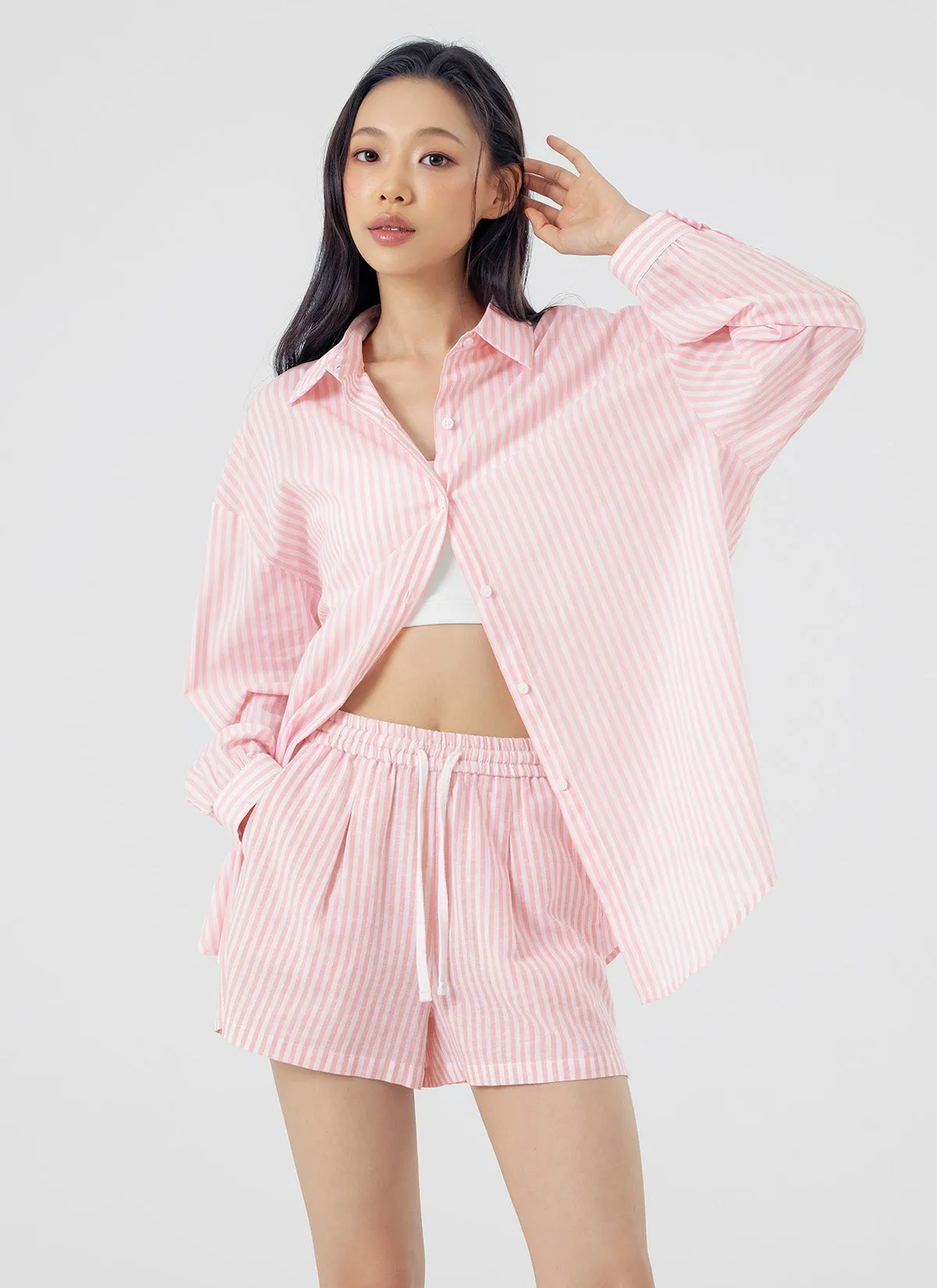 Soft Stripe Loose Fit Shirts