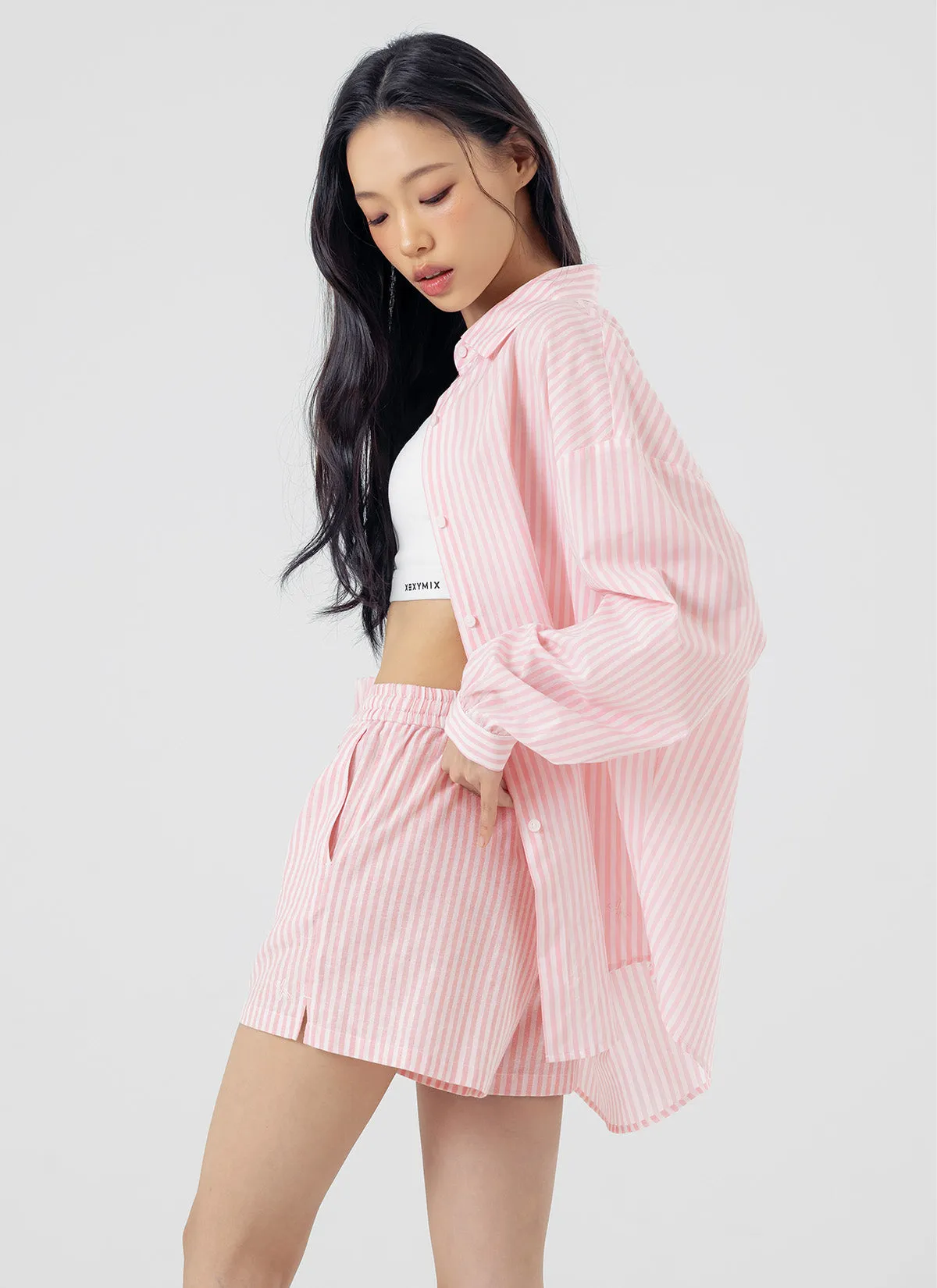 Soft Stripe Loose Fit Shirts