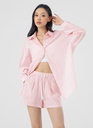 Soft Stripe Loose Fit Shirts