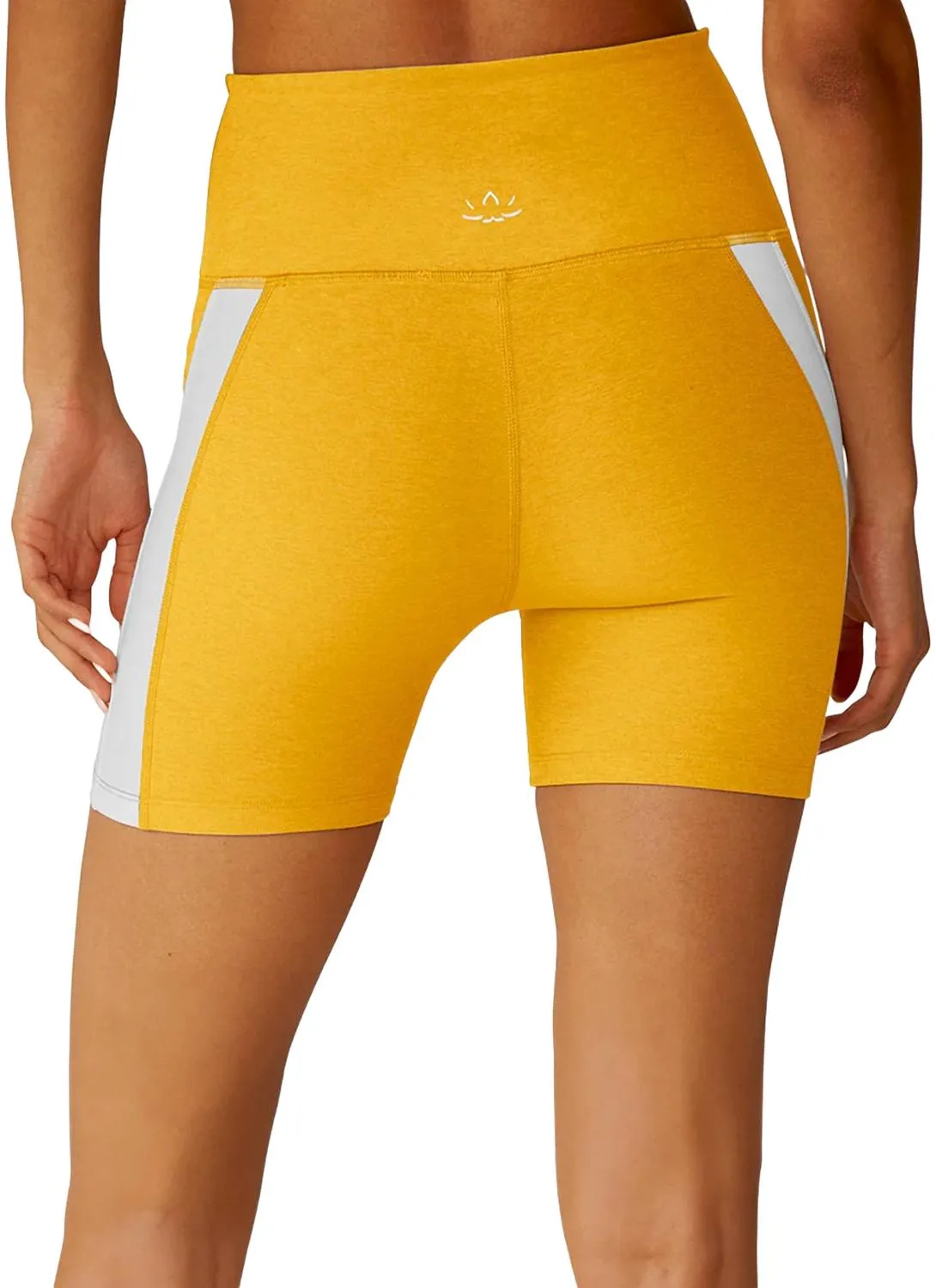 Spacedye Top Line Biker Short In Sunflower/cloud