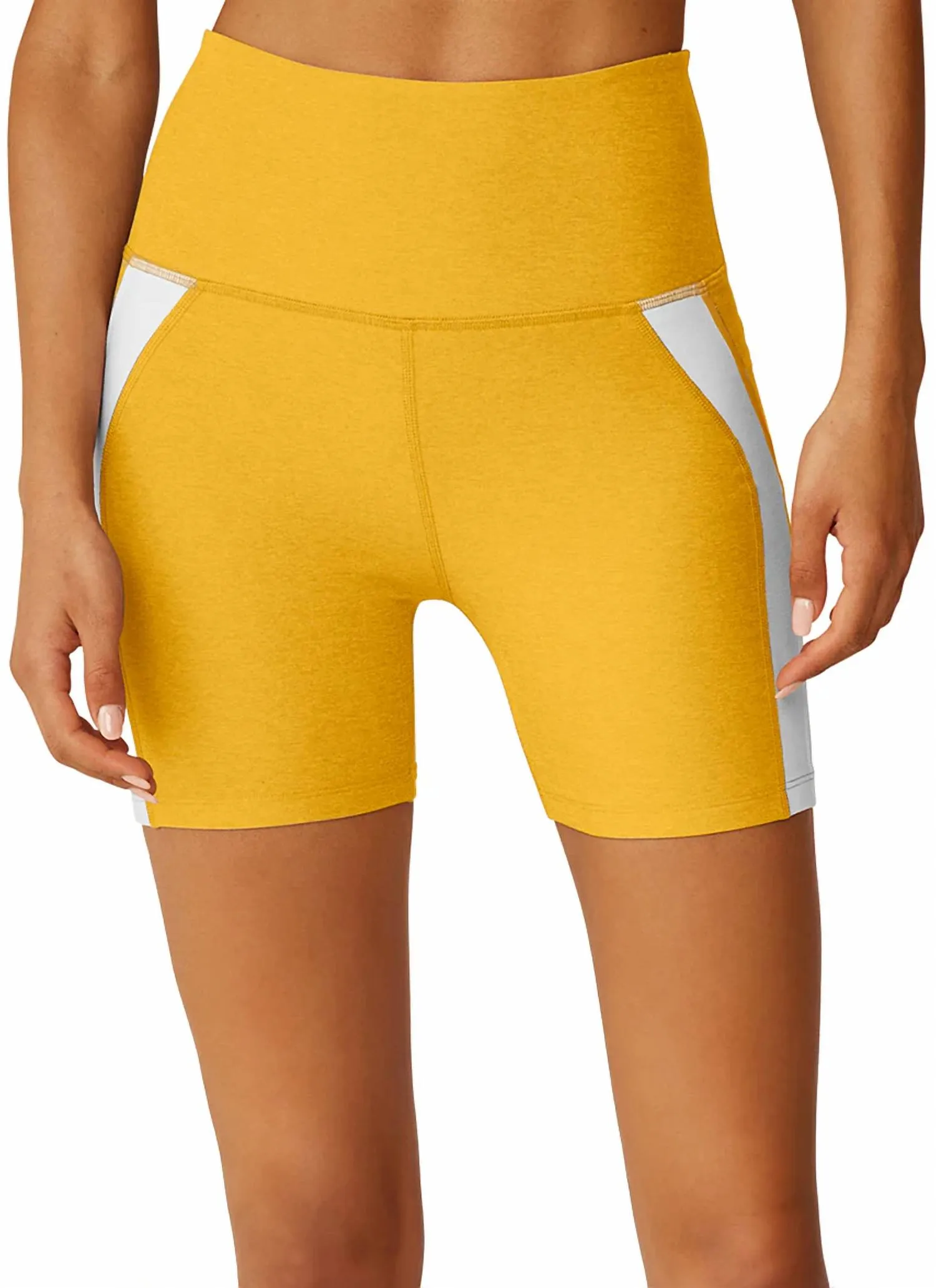 Spacedye Top Line Biker Short In Sunflower/cloud