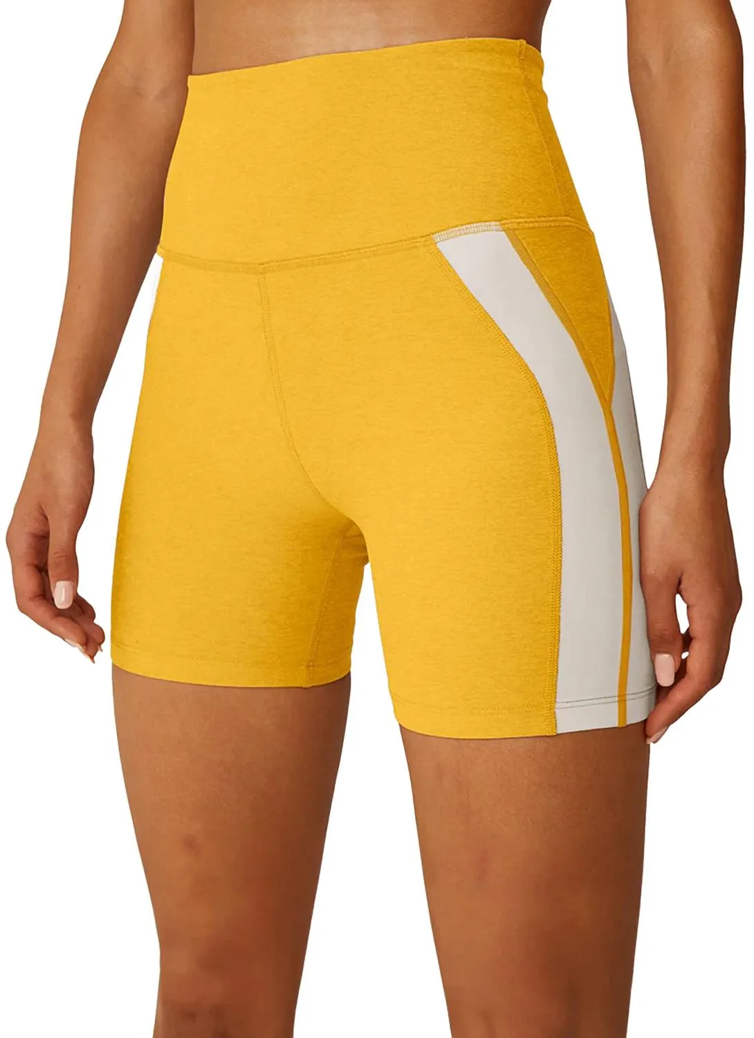Spacedye Top Line Biker Short In Sunflower/cloud