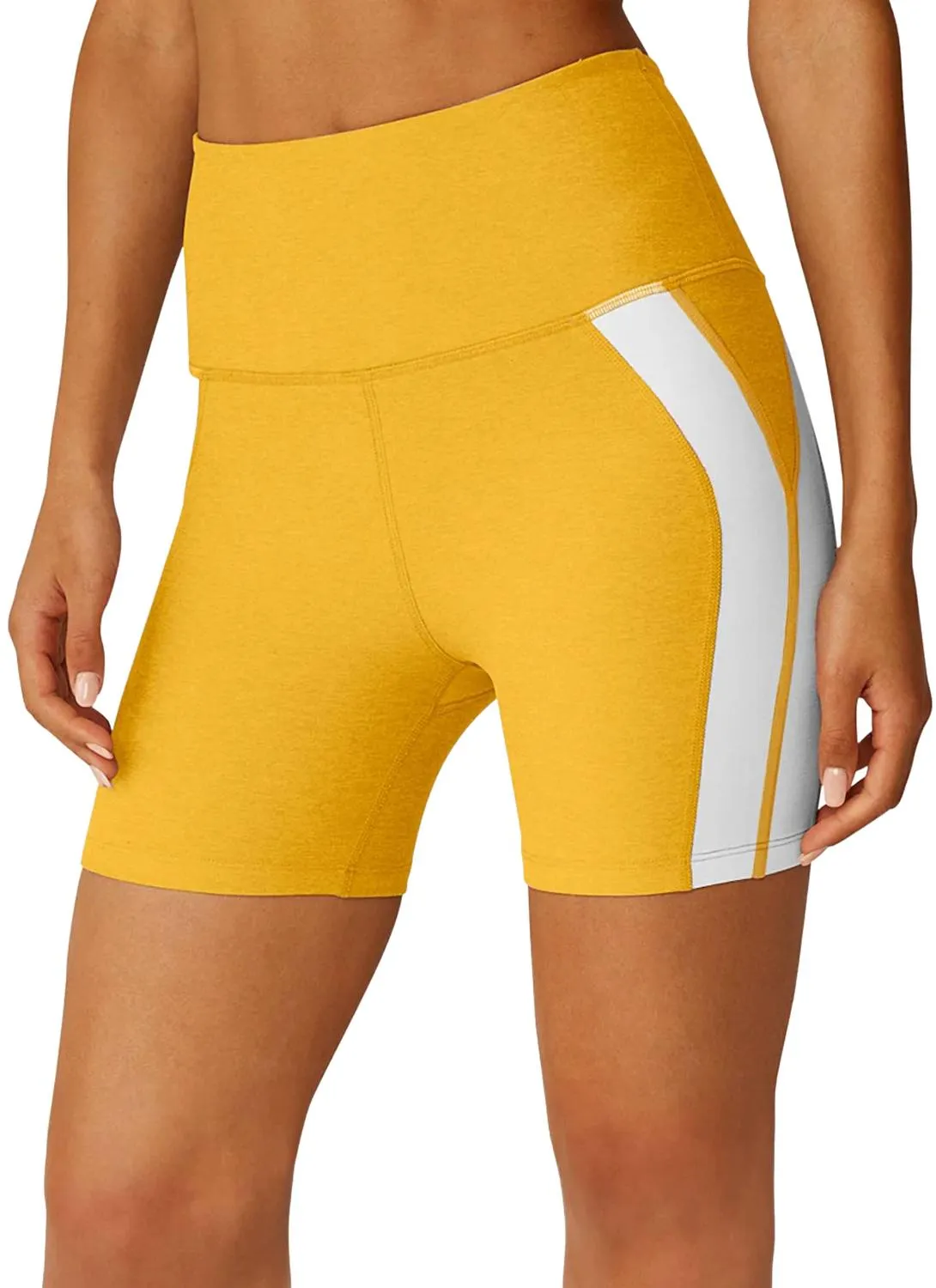 Spacedye Top Line Biker Short In Sunflower/cloud