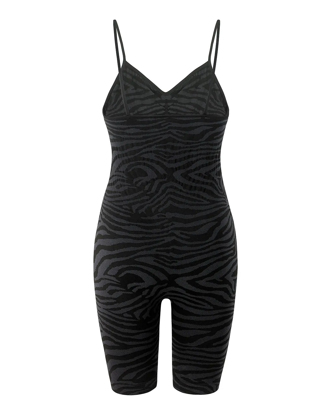 SPIRITED Shorts Unitard | Zebra Jacquard