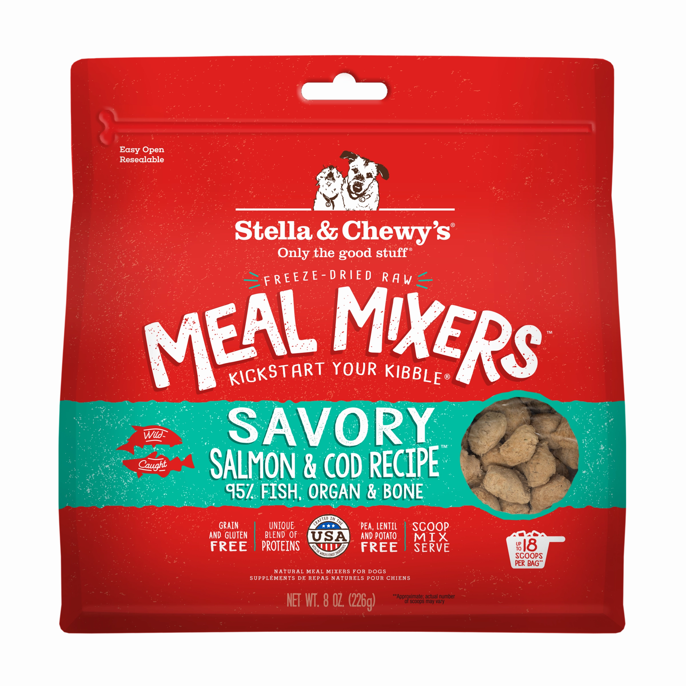 Stella & Chewy's Freeze-Dried Meal Mixers Savory Salmon & Cod