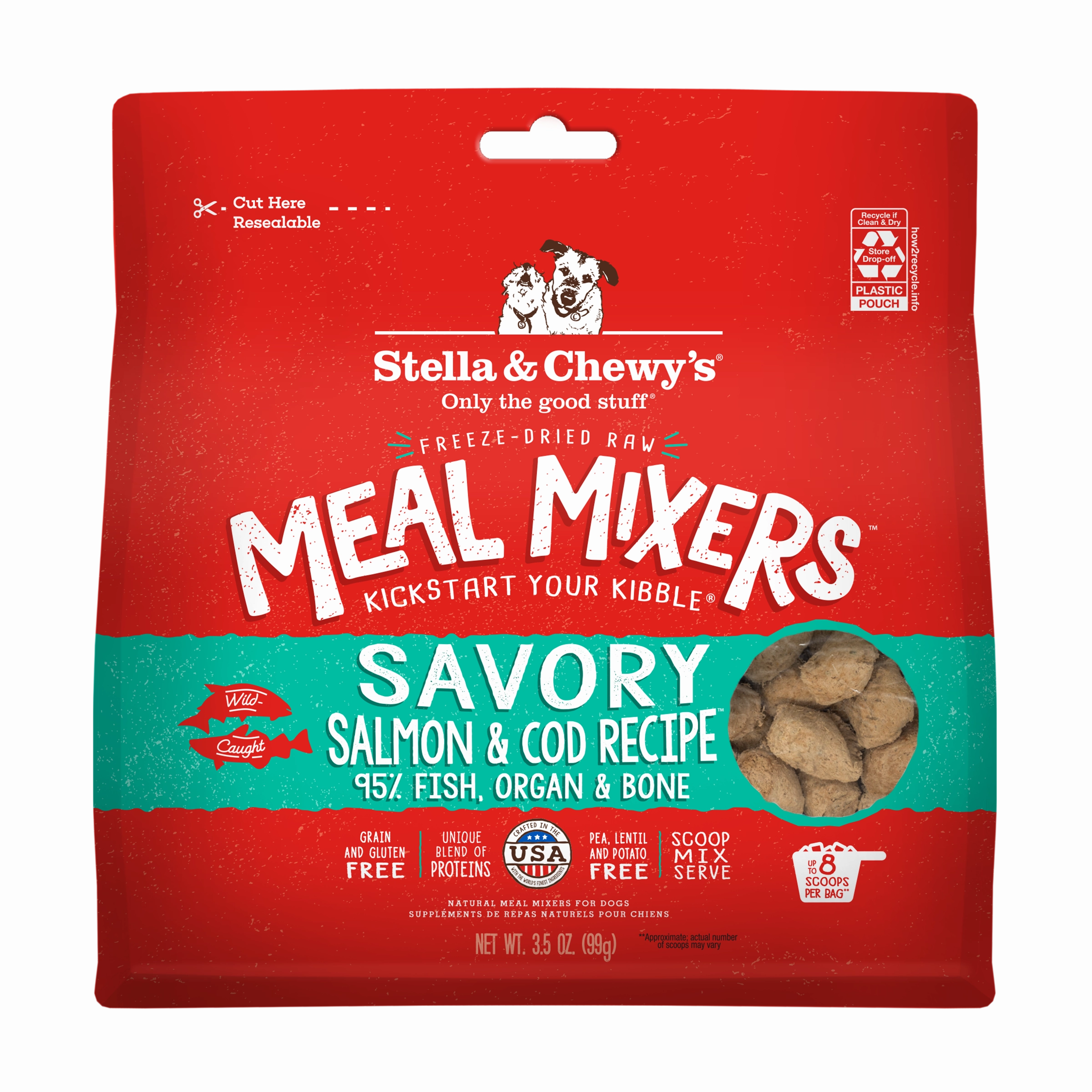 Stella & Chewy's Freeze-Dried Meal Mixers Savory Salmon & Cod