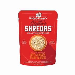 Stella's Shredrs Beef & Chicken Recipe in Broth Dog Pouch