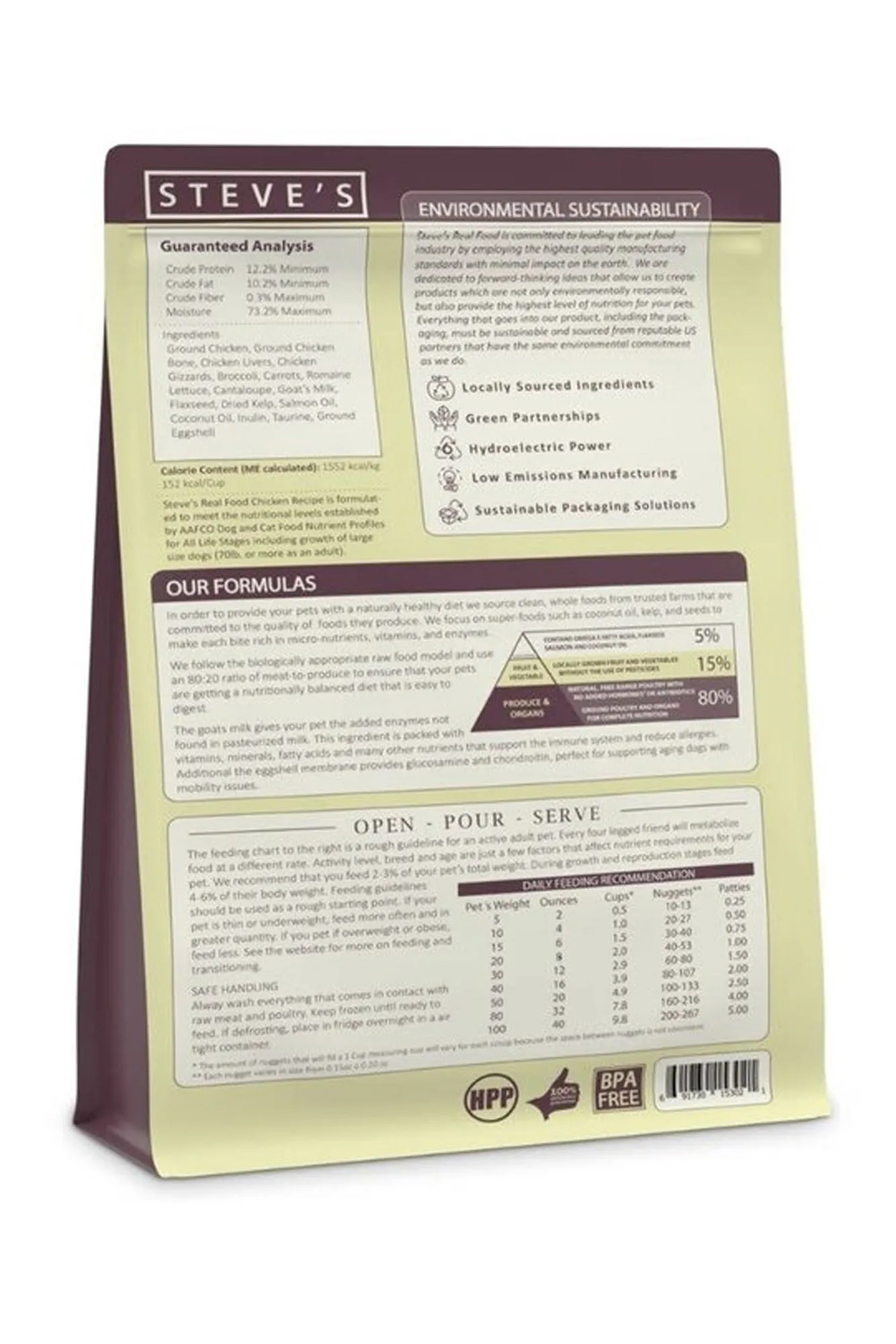 Steve's Real Food Chicken Nuggets Frozen Raw Food