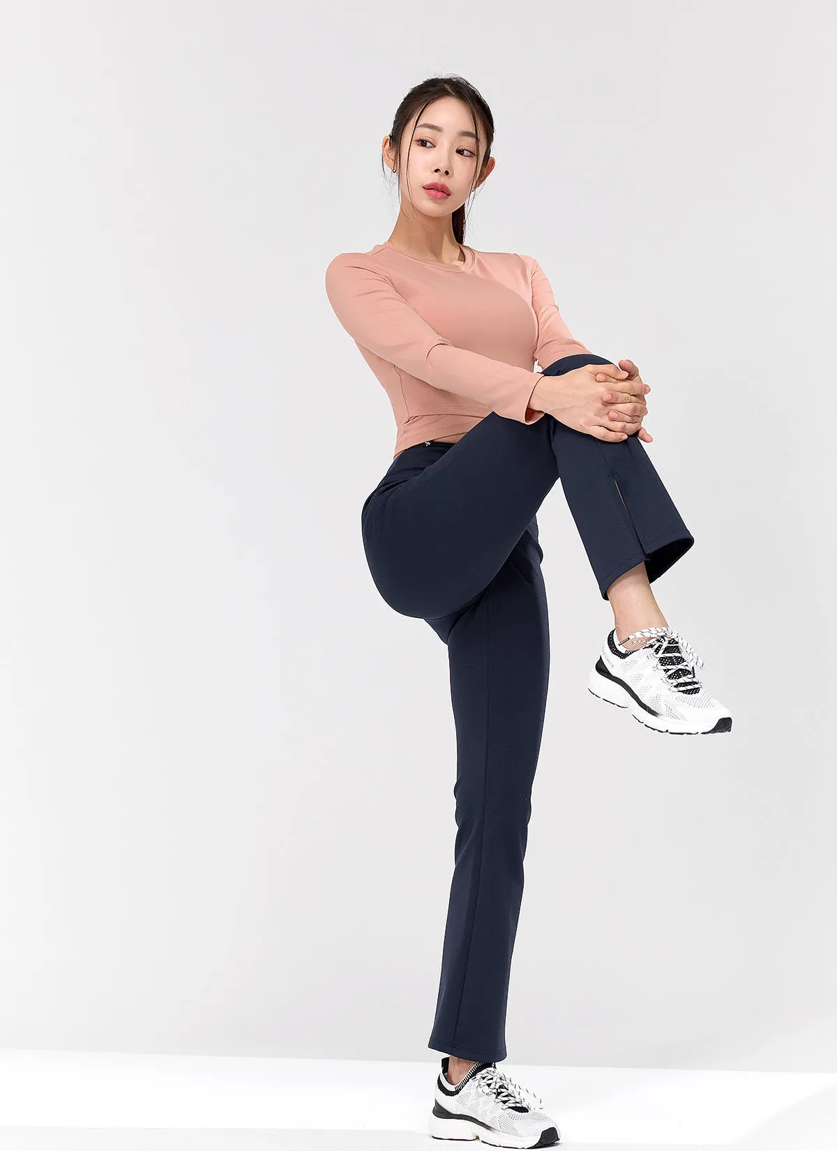 Stretch Formal Bootscut Slit Pants