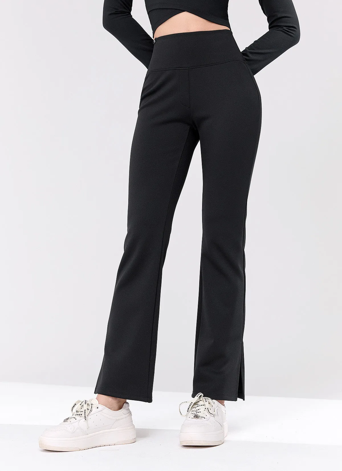 Stretch Formal Bootscut Slit Pants