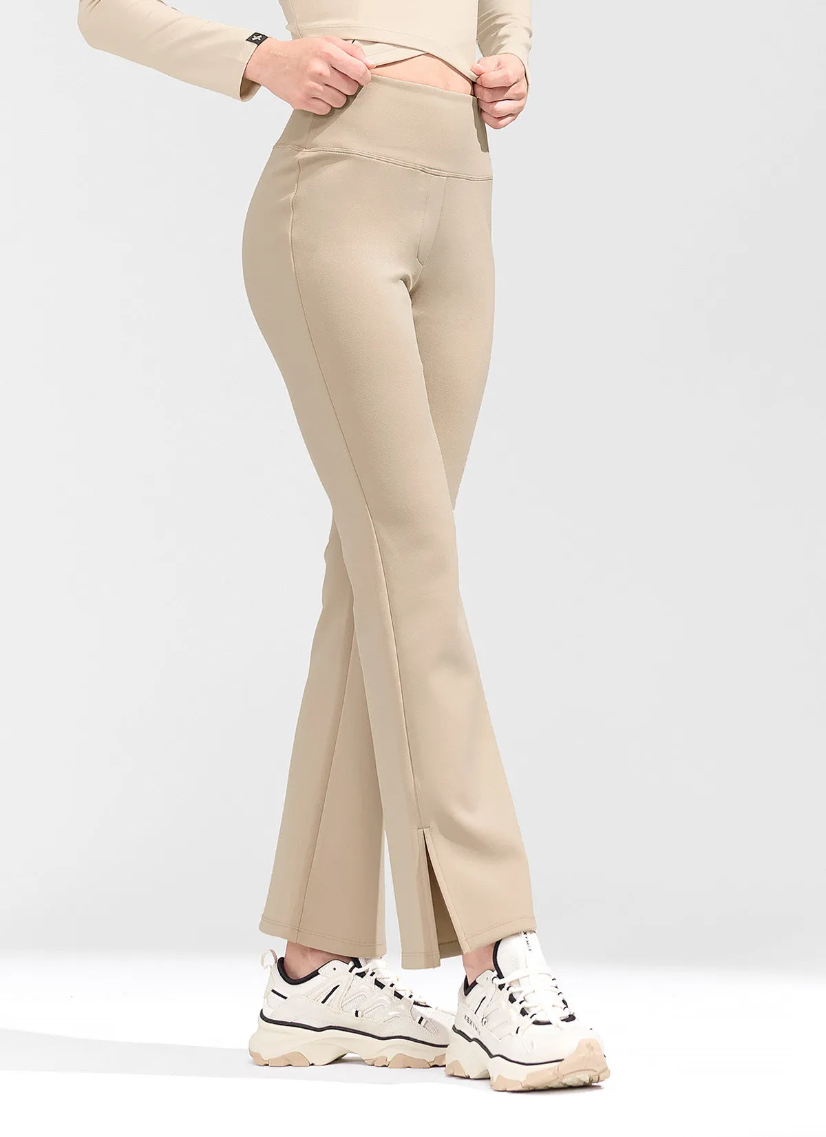 Stretch Formal Bootscut Slit Pants