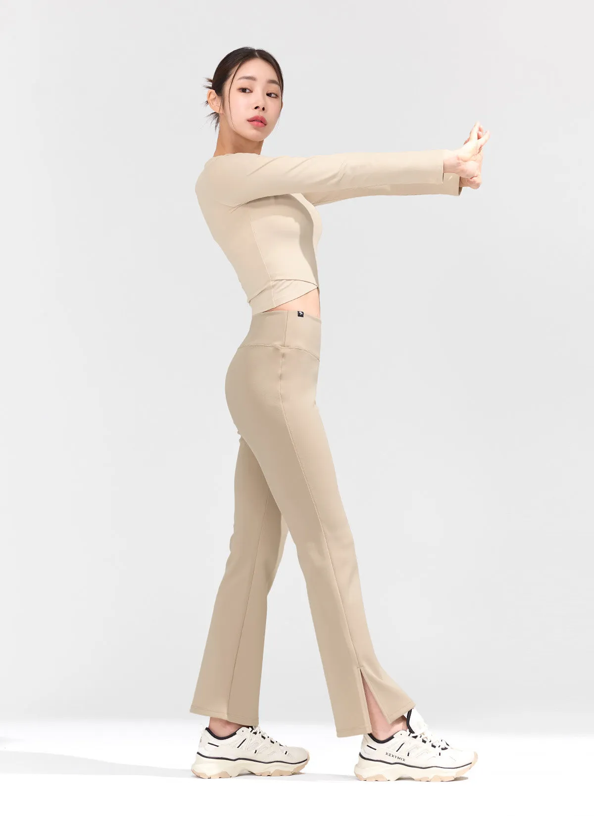 Stretch Formal Bootscut Slit Pants