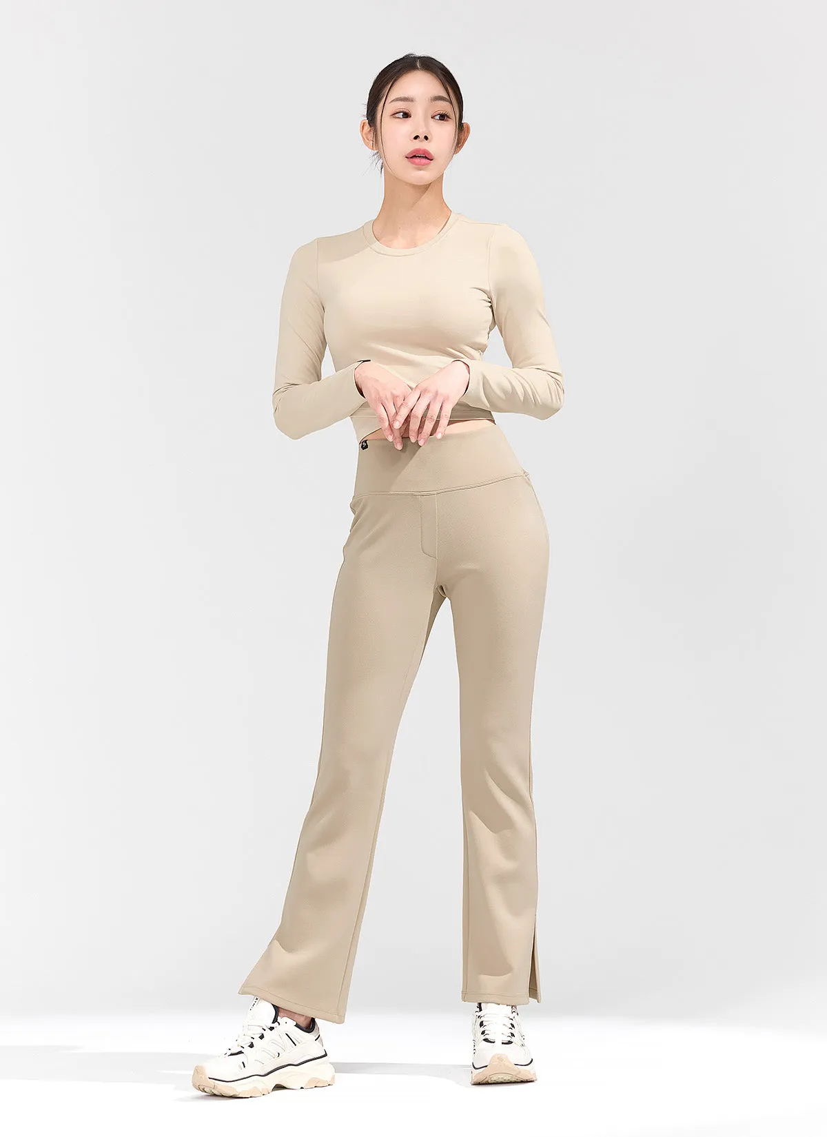 Stretch Formal Bootscut Slit Pants