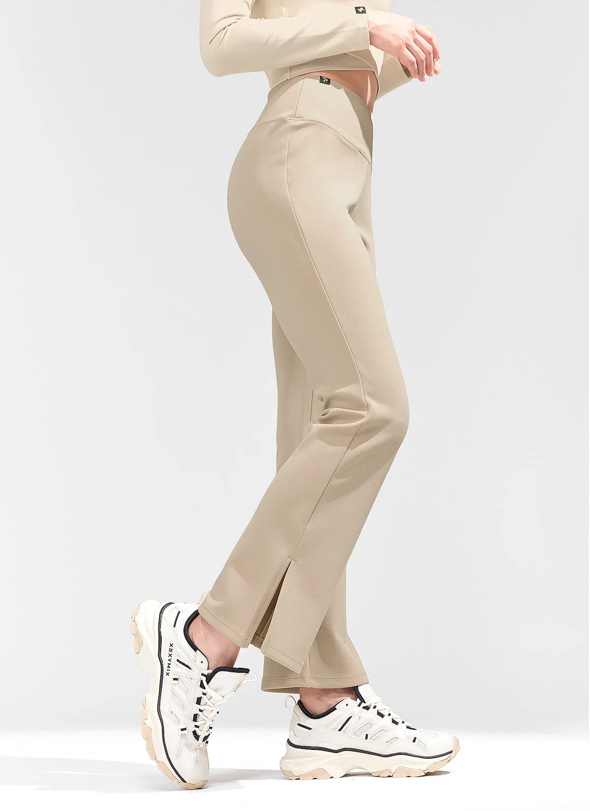 Stretch Formal Bootscut Slit Pants