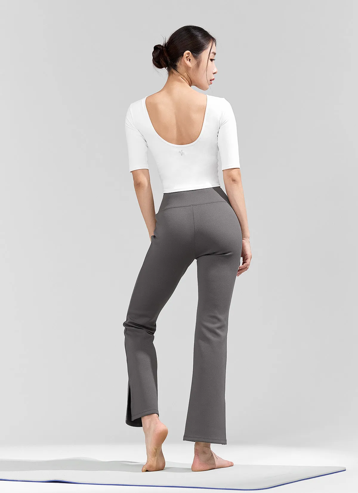 Stretch Formal Bootscut Slit Pants