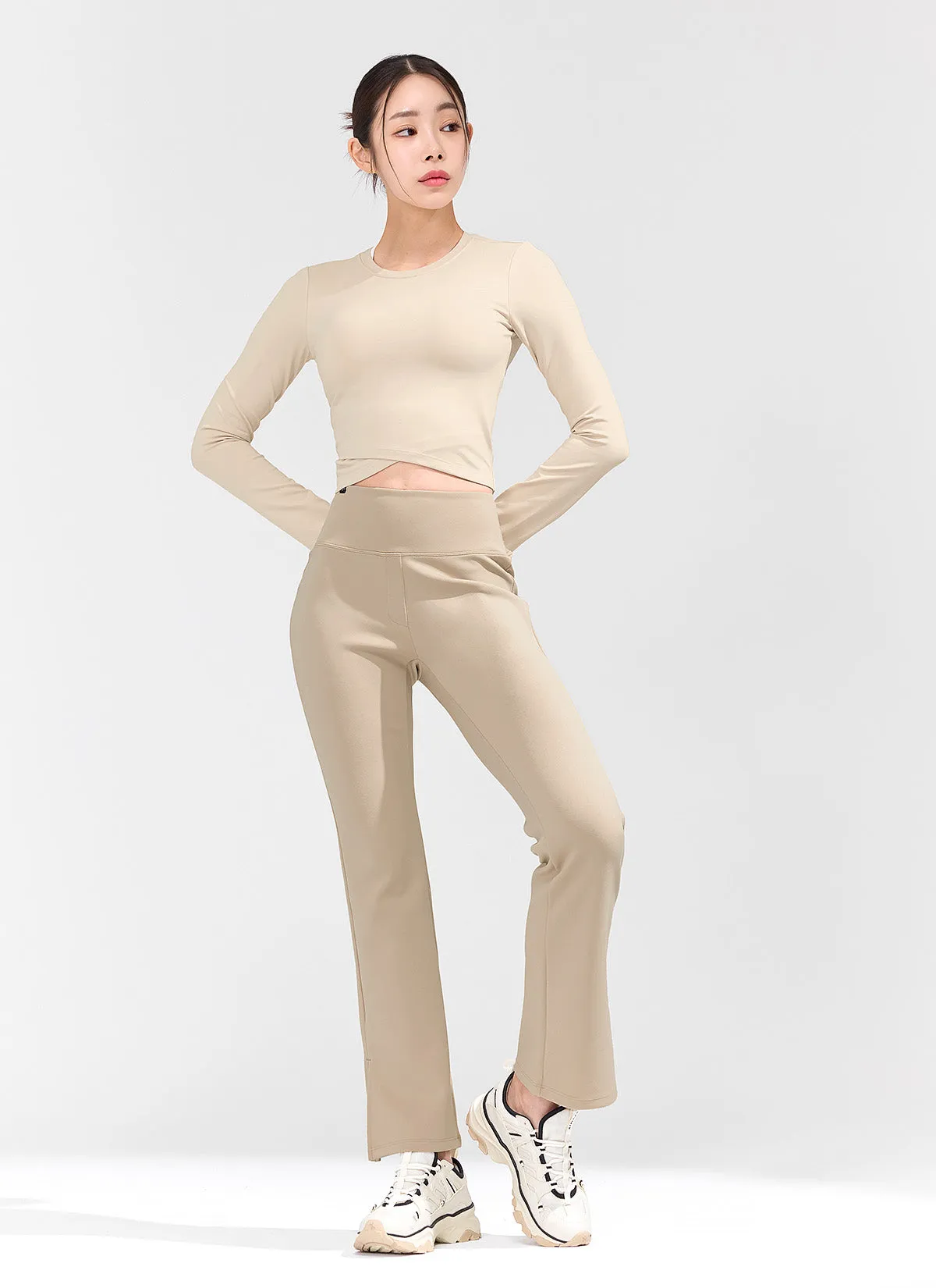Stretch Formal Bootscut Slit Pants
