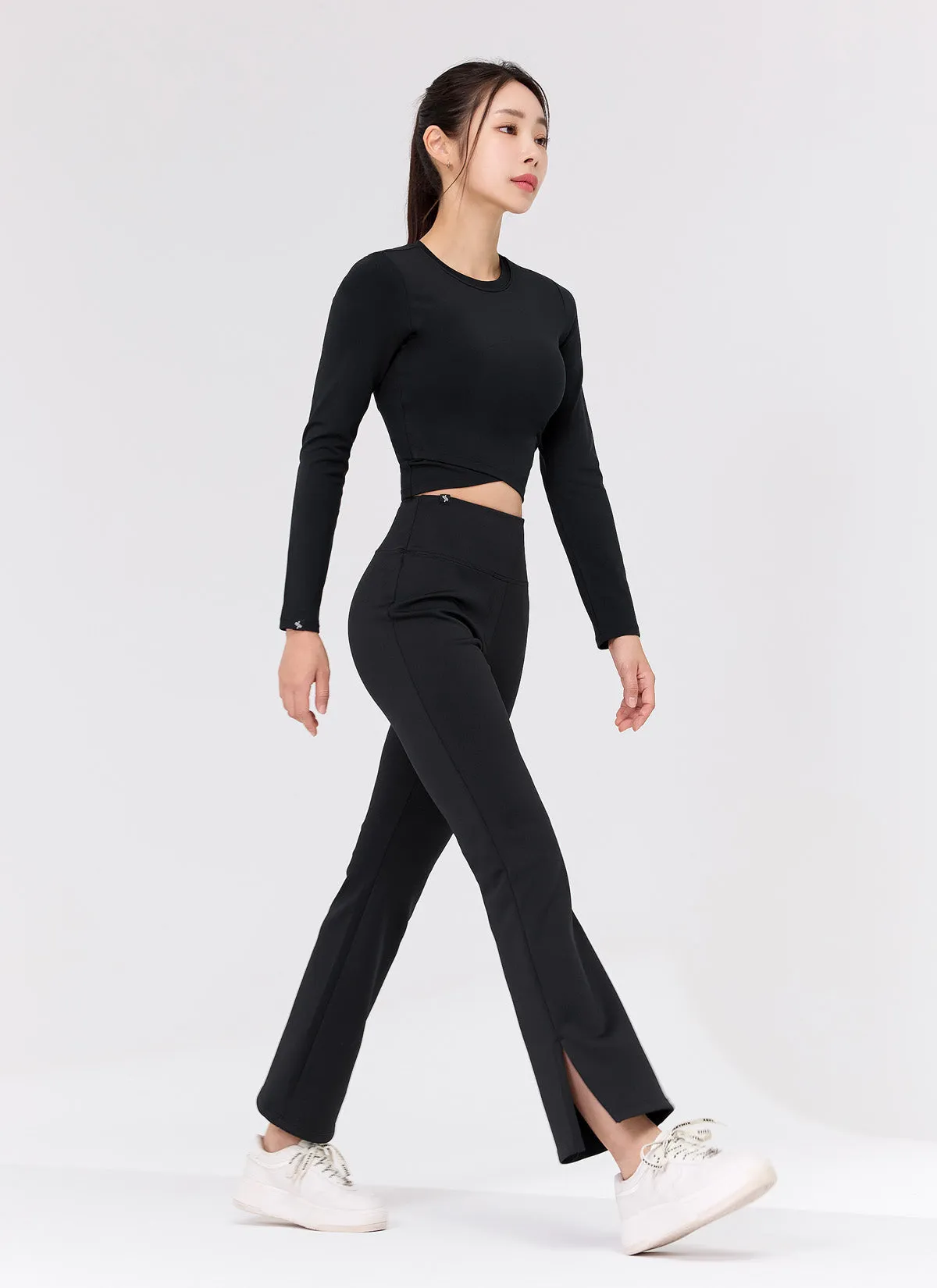 Stretch Formal Bootscut Slit Pants