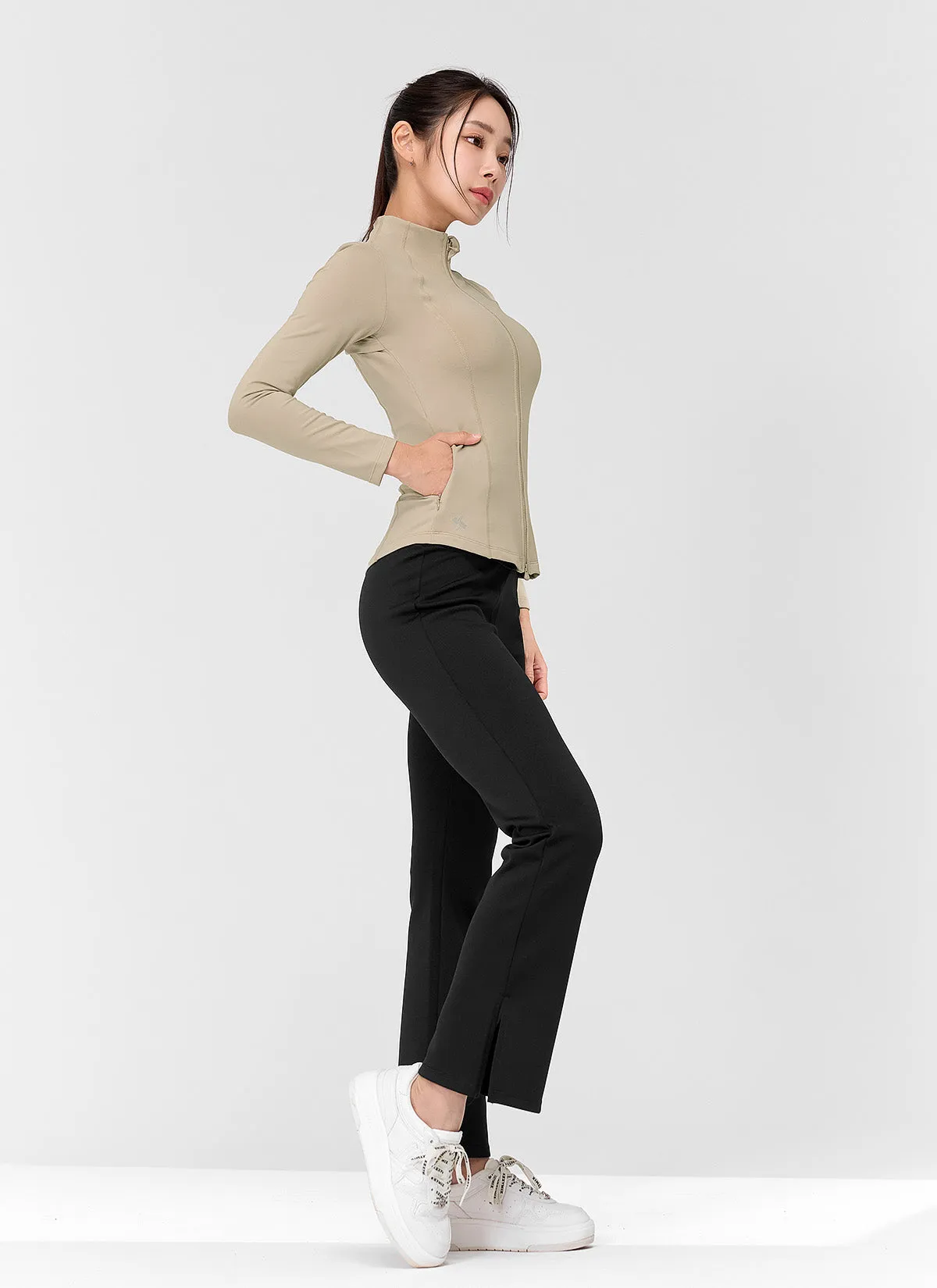 Stretch Formal Bootscut Slit Pants