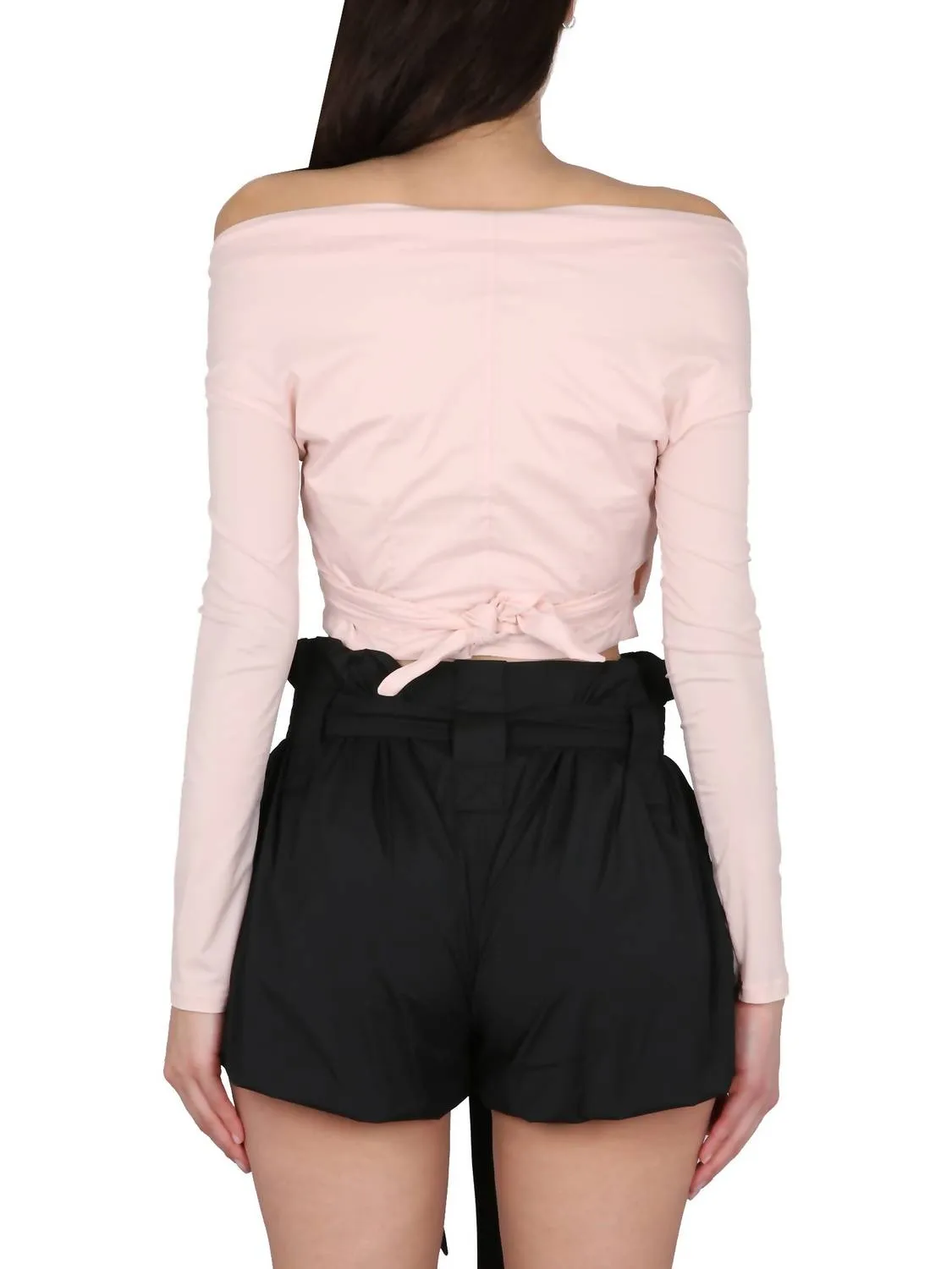 Stretch Taffetta Shorts In Black