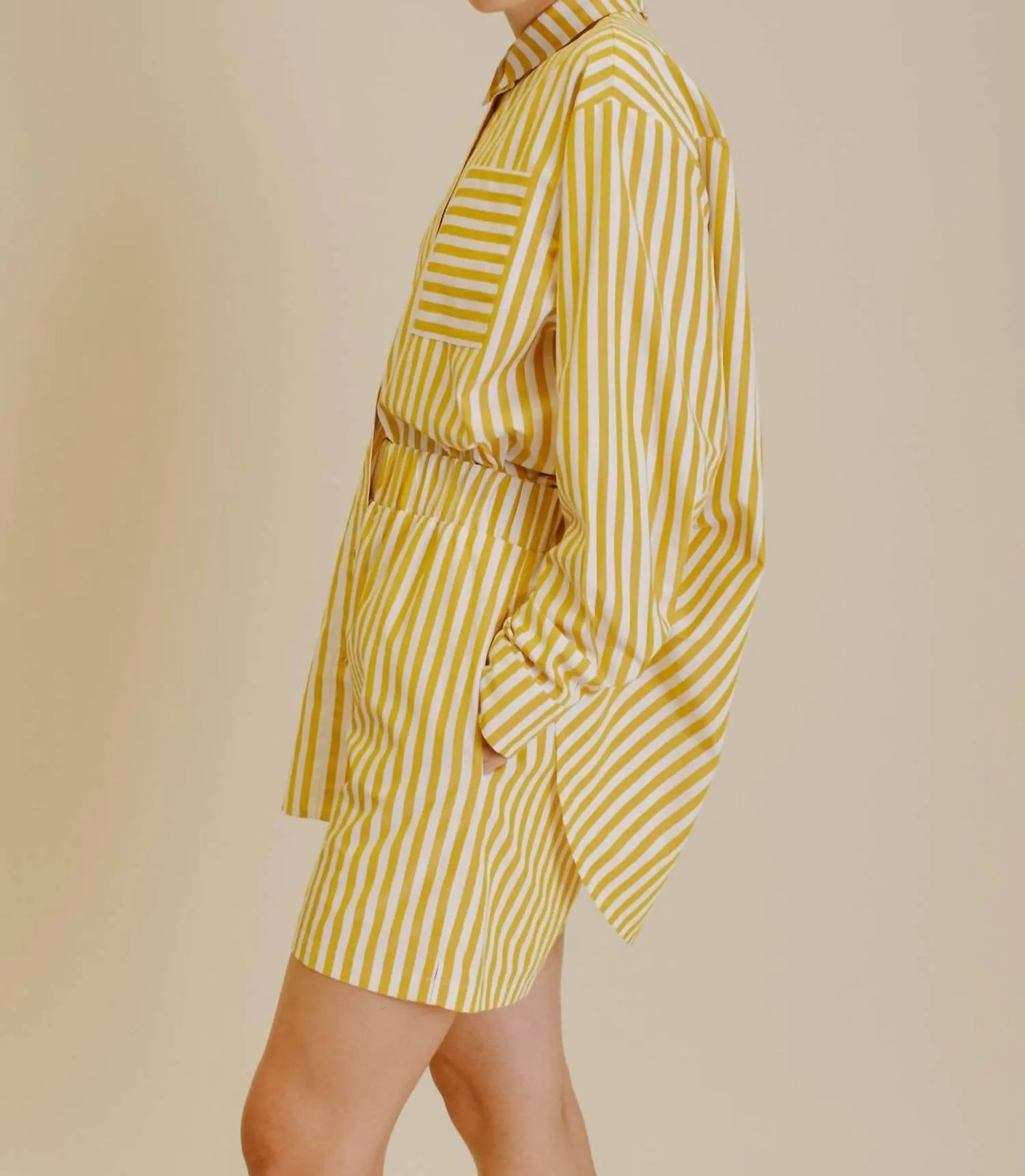 Striped Shorts In Yellow