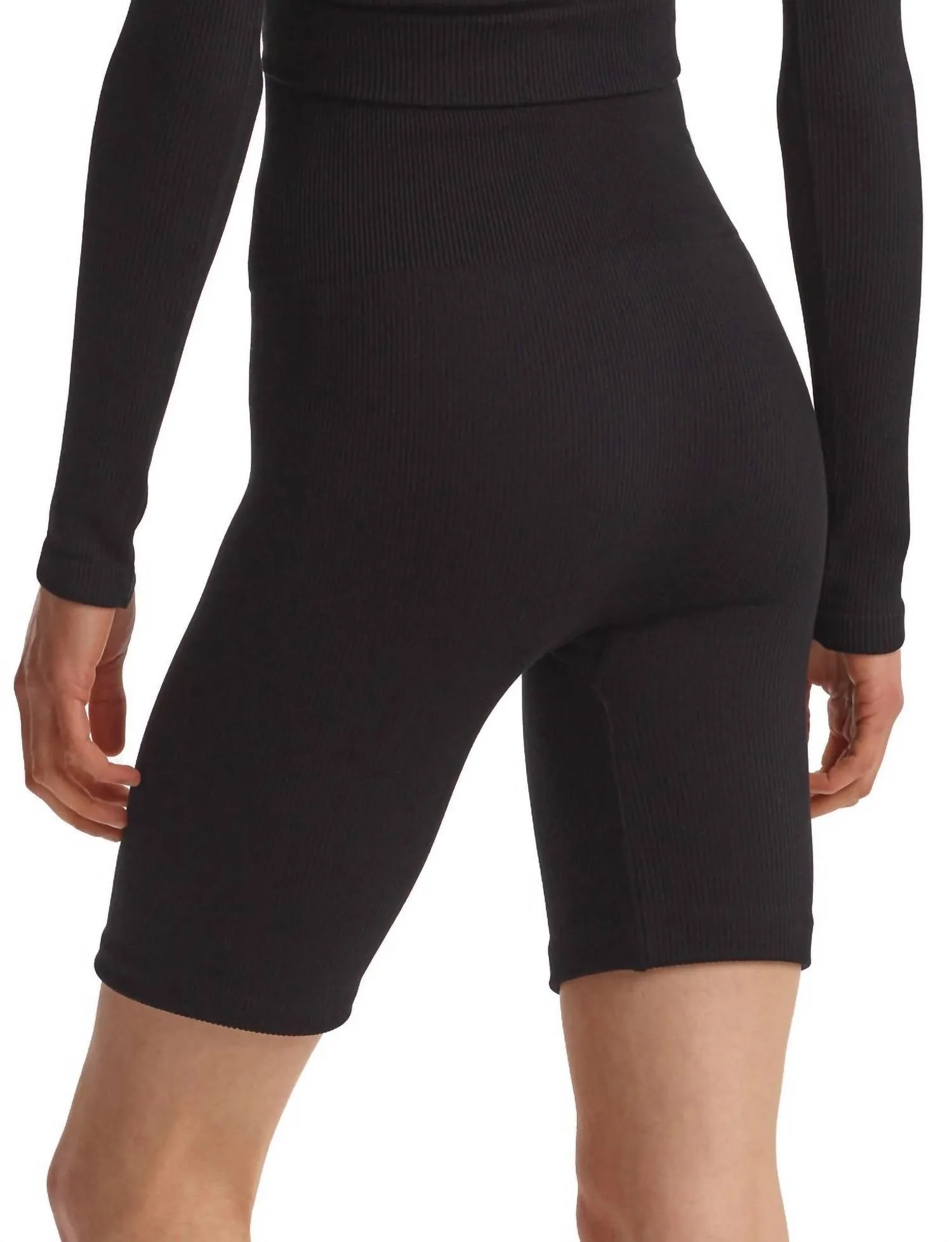 Studio Rib Bike Short In Black