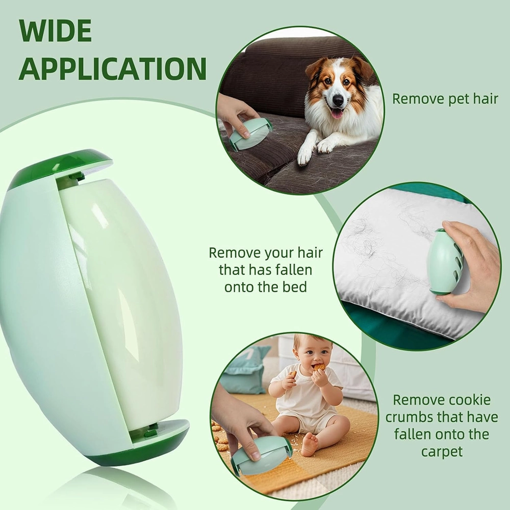 Talking Dog Club Sticky Gel Reusable & Washable Lint Roller for Dogs and Cats (Green)