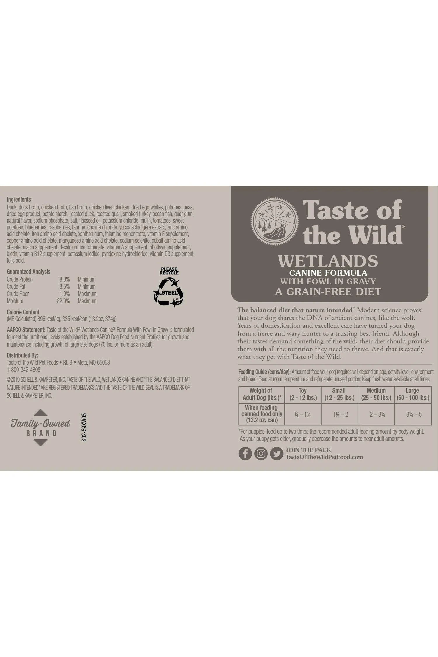 Taste of the Wild Wetlands Wet Dog Food