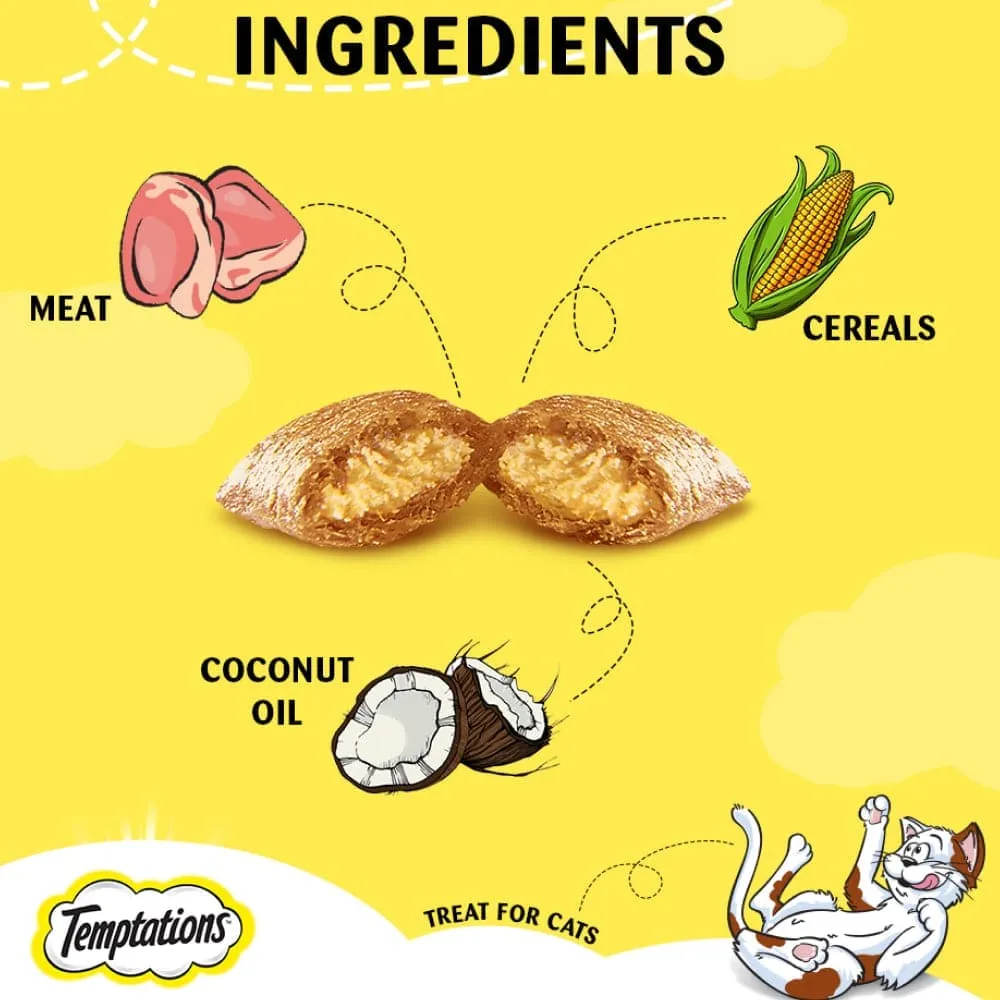 Temptations Seafood Medley Flavour, Tasty Chicken Flavour and Creamy Purrrr ee Chicken & Tuna Cat Treats Combo