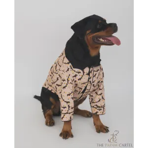 The Papaw Cartel Bat And Bunting Shirt With Bat Wing Collar for Dogs (Peach)