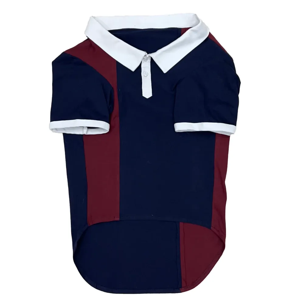 The Papaw Cartel Multi Color Golf Polo Tshirt for Dogs (Blue/Maroon)