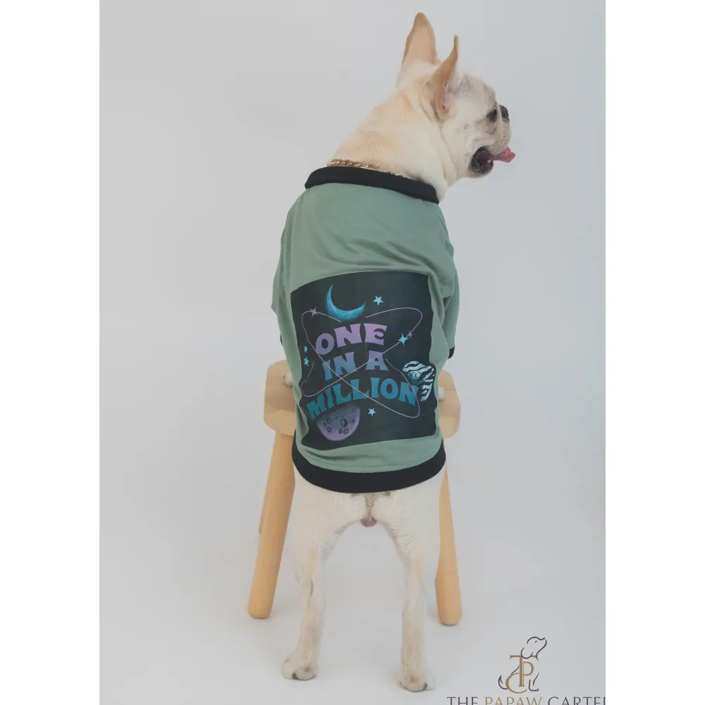 The Papaw Cartel One In A Million Polo Tshirt for Dogs (Sage Green)