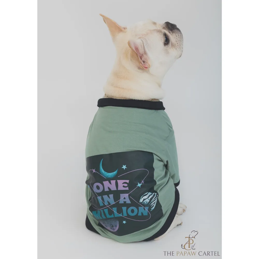 The Papaw Cartel One In A Million Polo Tshirt for Dogs (Sage Green)