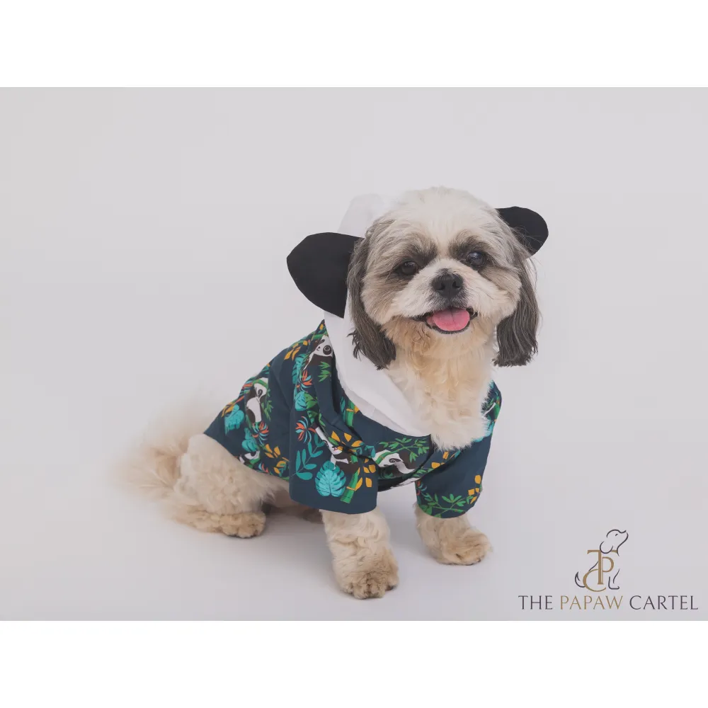 The Papaw Cartel Panda Hoodie With Ears Shirt for Dogs (Dark Green)