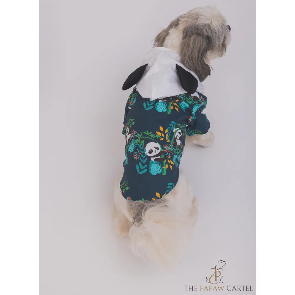 The Papaw Cartel Panda Hoodie With Ears Shirt for Dogs (Dark Green)