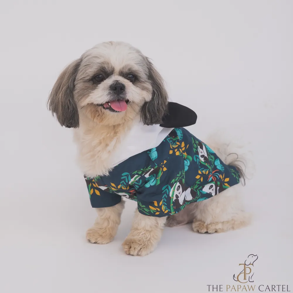 The Papaw Cartel Panda Hoodie With Ears Shirt for Dogs (Dark Green)