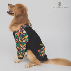 The Papaw Cartel Tropical Bomber Shacket for Dogs (Black)