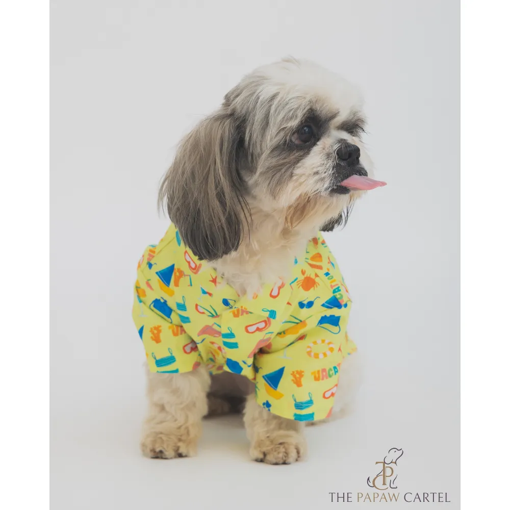 The Papaw Cartel Vacation Shirt for Dogs (Lime Green)