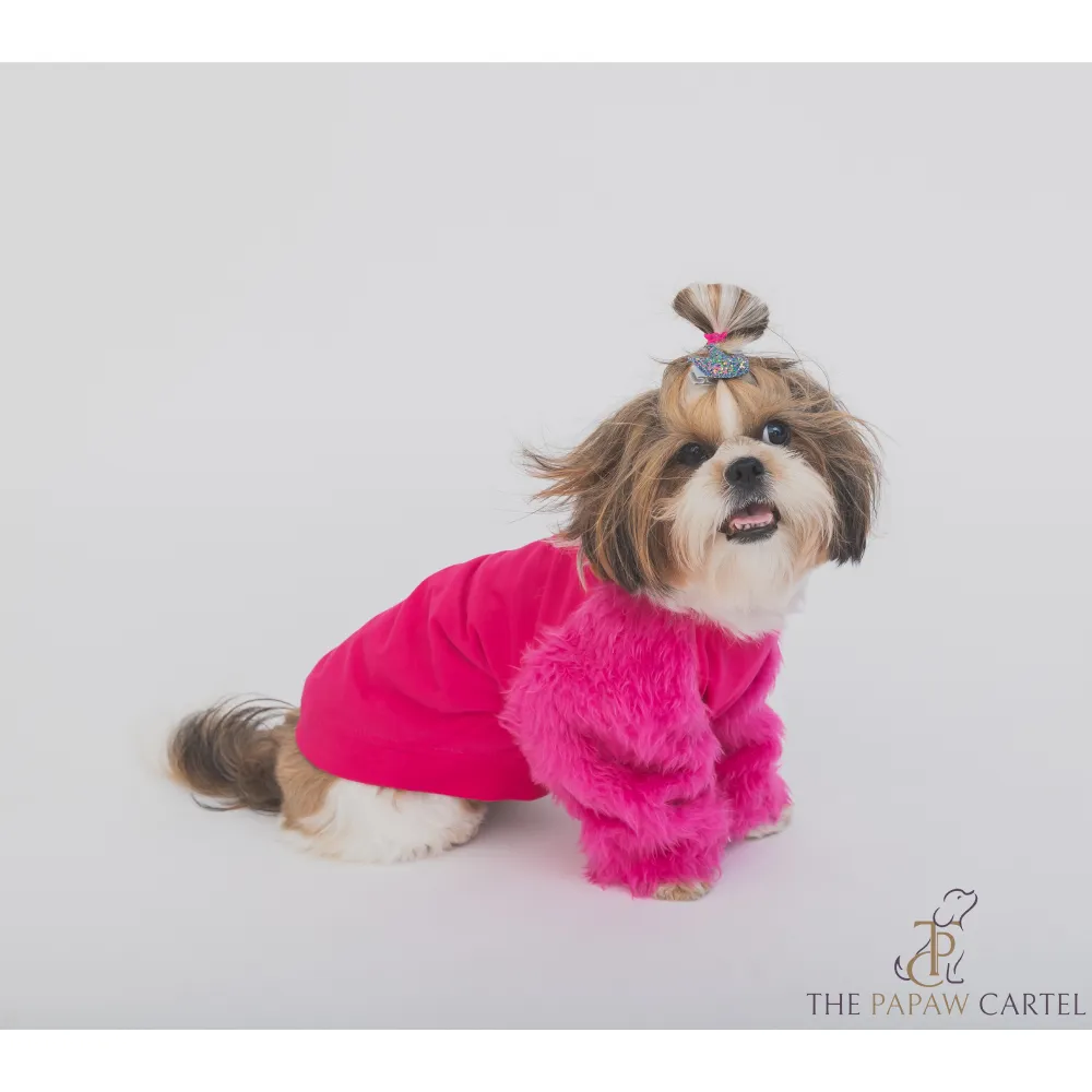 The Papaw Cartel Wrap In Fur Tshirt for Dogs (Hot Pink)