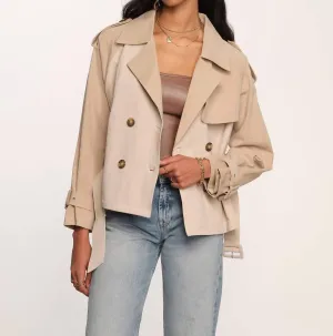 Tilda Trench Jacket In Biscuit