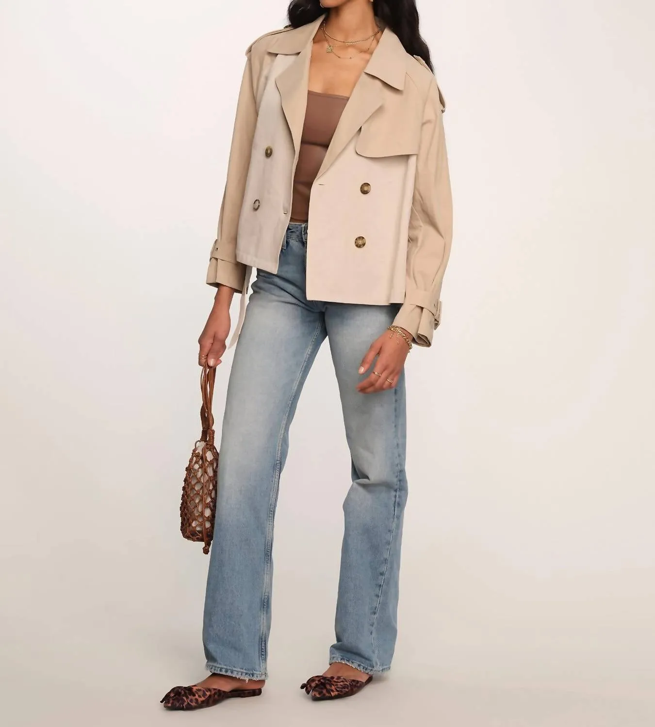 Tilda Trench Jacket In Biscuit