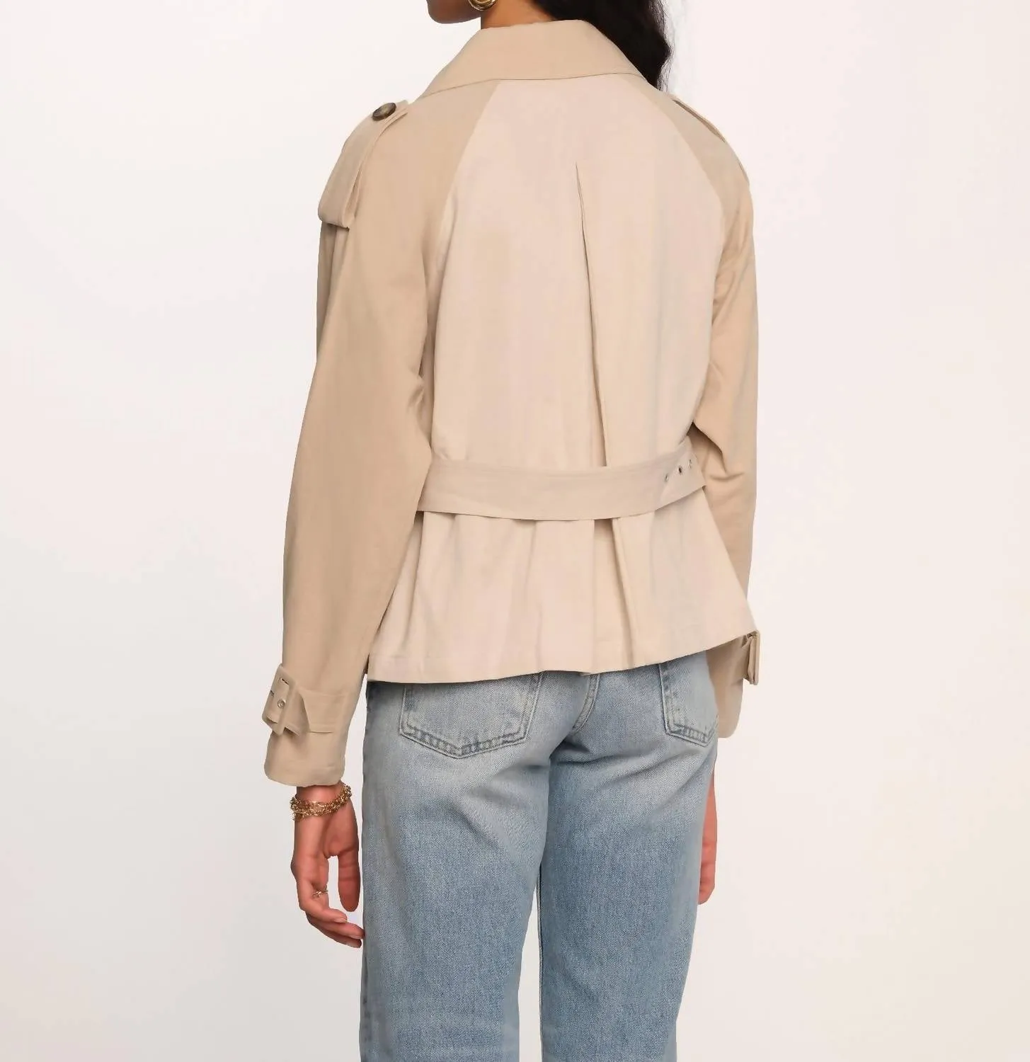 Tilda Trench Jacket In Biscuit