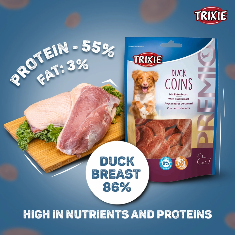 Trixie Premio Chicken Hearts and Duck Coins Dog Treats Combo
