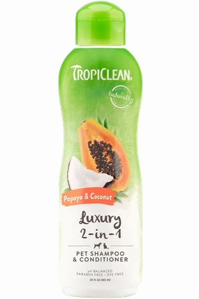 Tropiclean Luxury 2-in-1 Papaya & Coconut Shampoo 20 oz.
