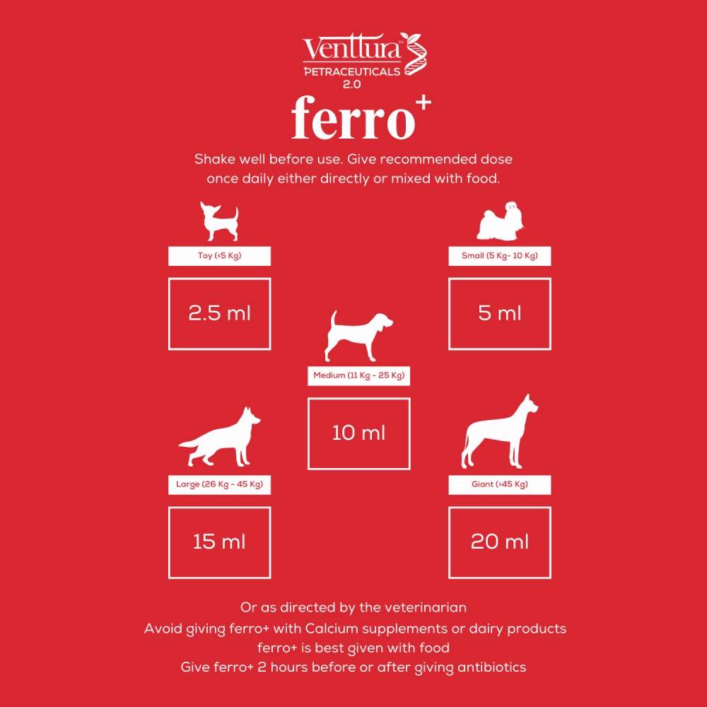 Venttura Ferro Plus Iron Supplements Syrup for Dogs