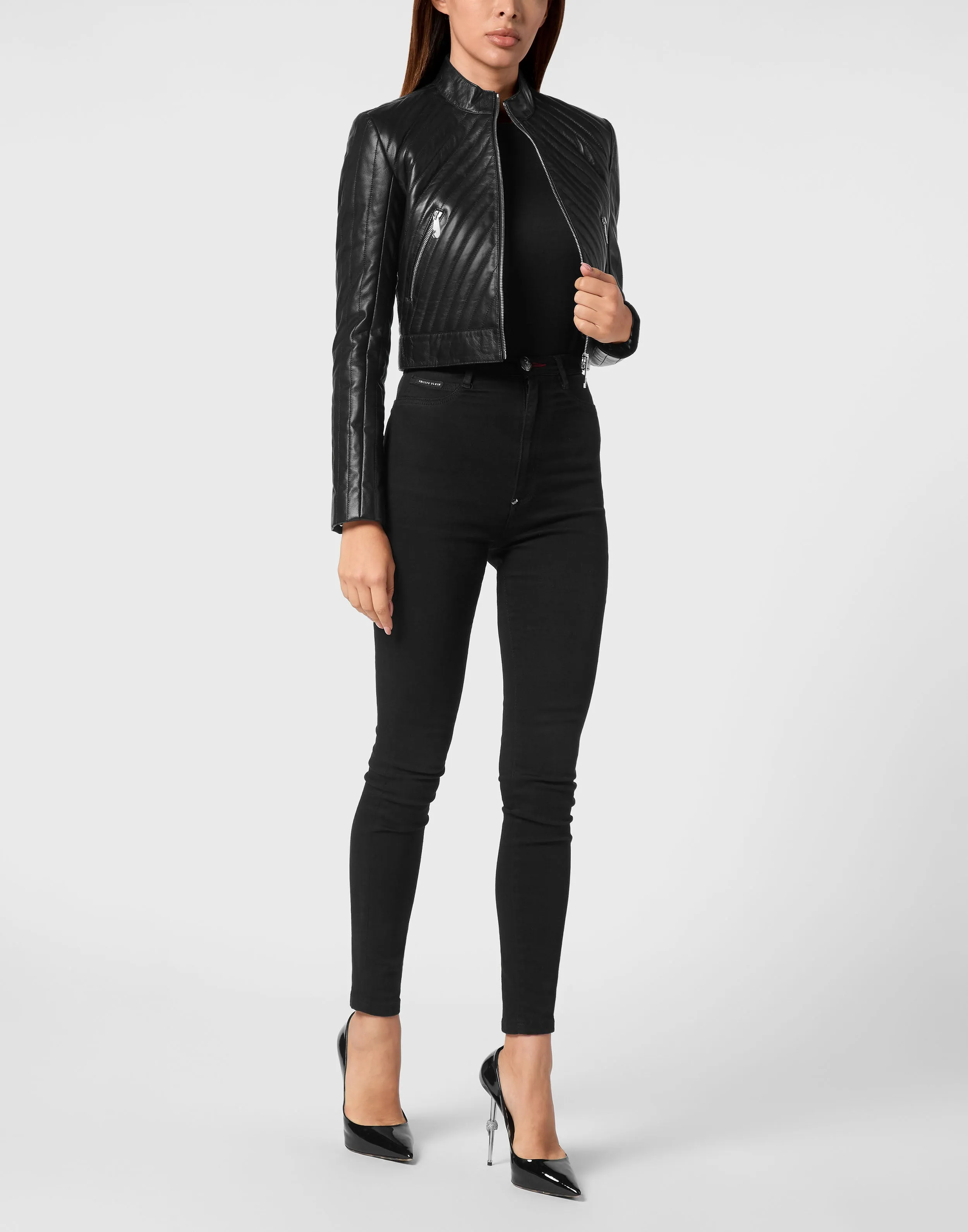 Vintage Leather Biker Jacket LS Flame
