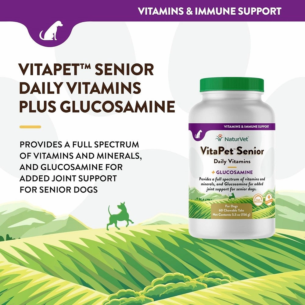 VitaPet Senior Daily Vitamins Plus Glucosamine Dog Chewable Tablets
