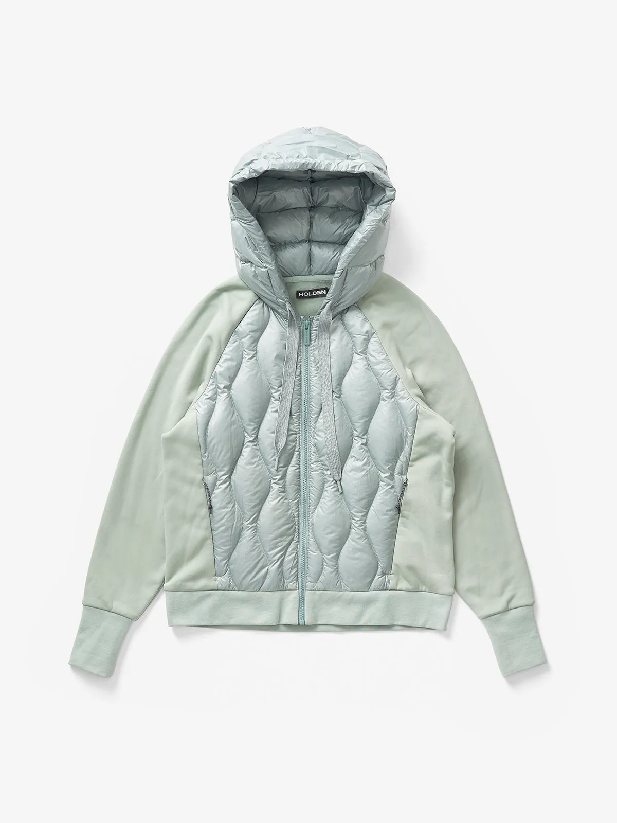 W DOWN ZIP HOODIE - Slate Gray