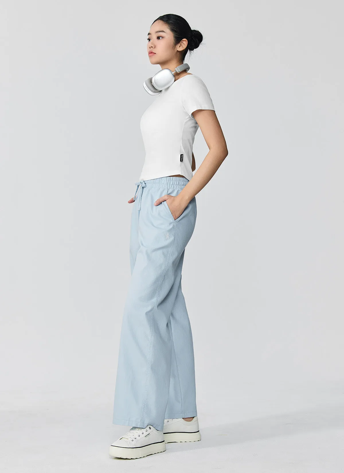 Wear Denim All Banding Wide Pants